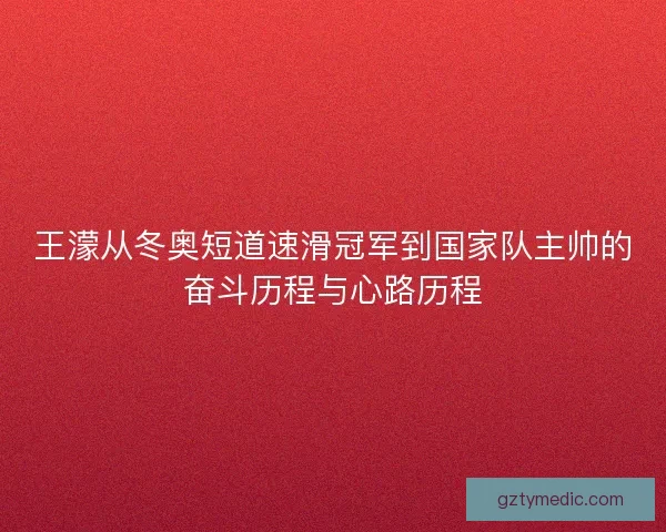 王濛从冬奥短道速滑冠军到国家队主帅的奋斗历程与心路历程 王濛从冬奥短道速滑冠军到国家队主帅的奋斗历程与心路历程
